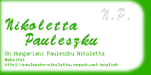 nikoletta pauleszku business card